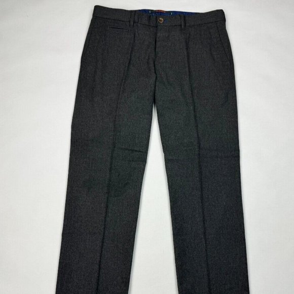 Alberto Turn Regular Slim Fit Casual Flannel Pants Mens 34‎ EUC Pockets Gray